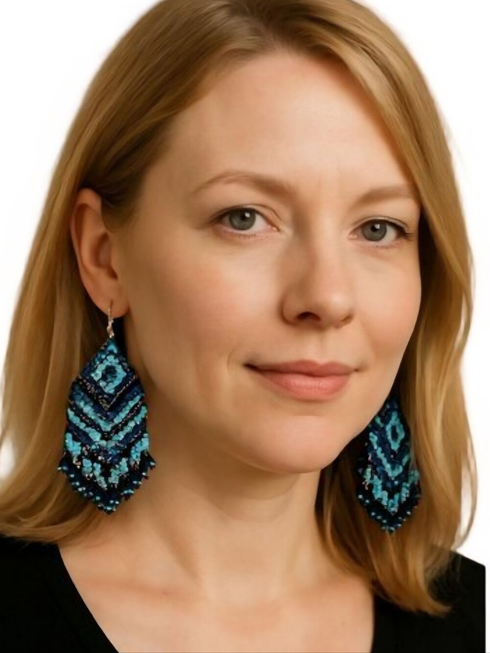 Handcrafted Beaded Lotus Dangle Earrings 925 Silver - Picture 1 of 4